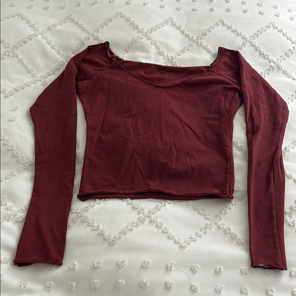Brandy Burgundy Long Sleeve Top